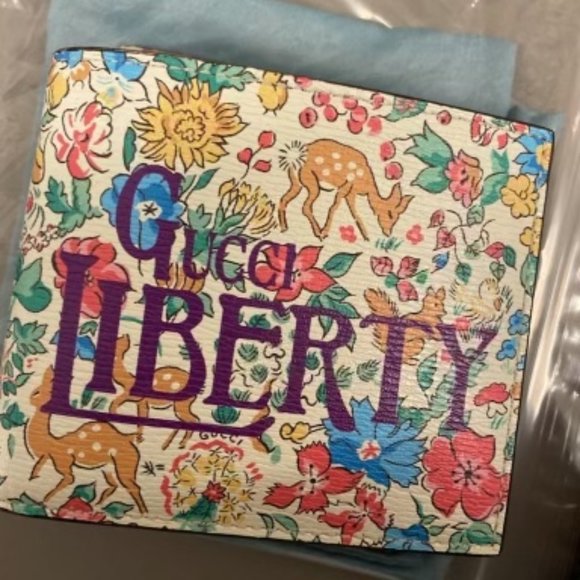 Gucci x Liberty Floral Print Leather Bi-fold Wallet new in box - Picture 1 of 2